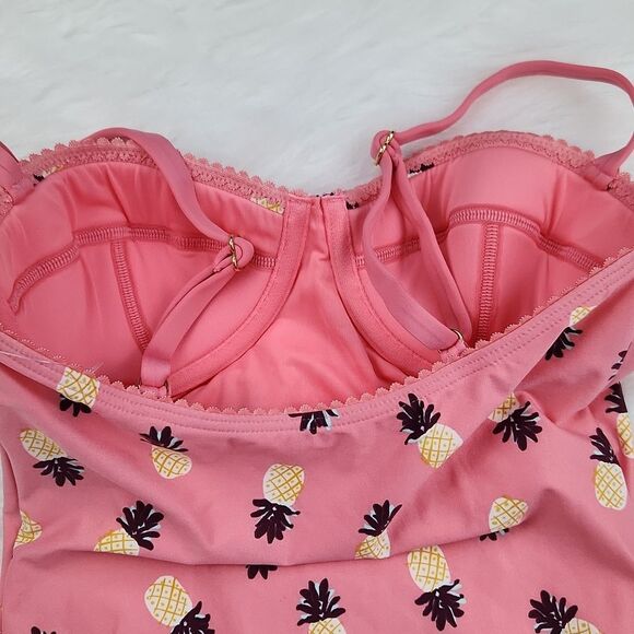 Kate Spade Laniakea Beach One Piece Apricot Pineapple Print Swimsuit‎ NWT Small - Picture 9 of 11